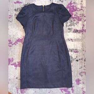 Calvin Klein faux suede dress with layered sleeve detail!